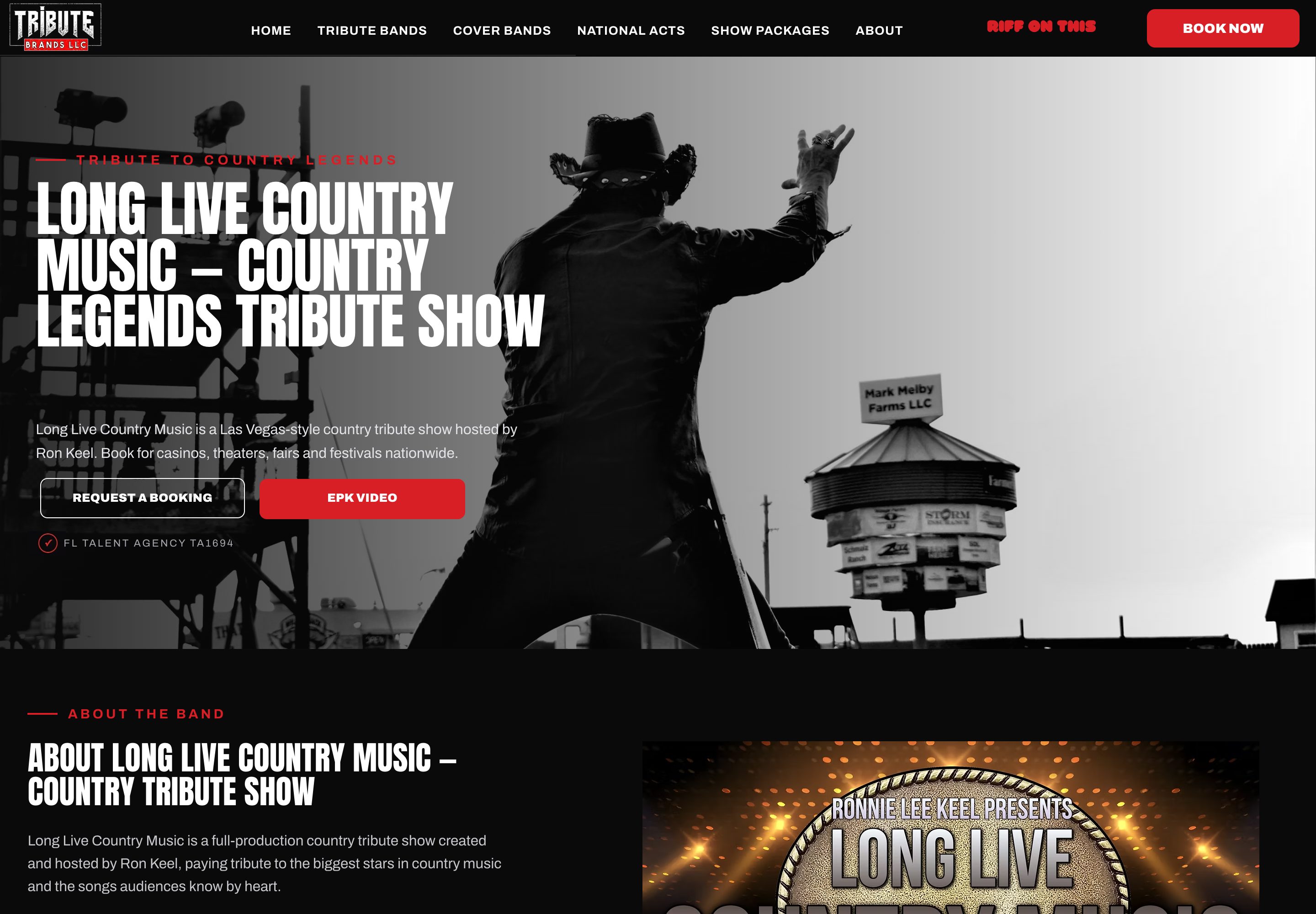 Long Live Country Music page, hosted by Ron Keel, with booking and EPK video.