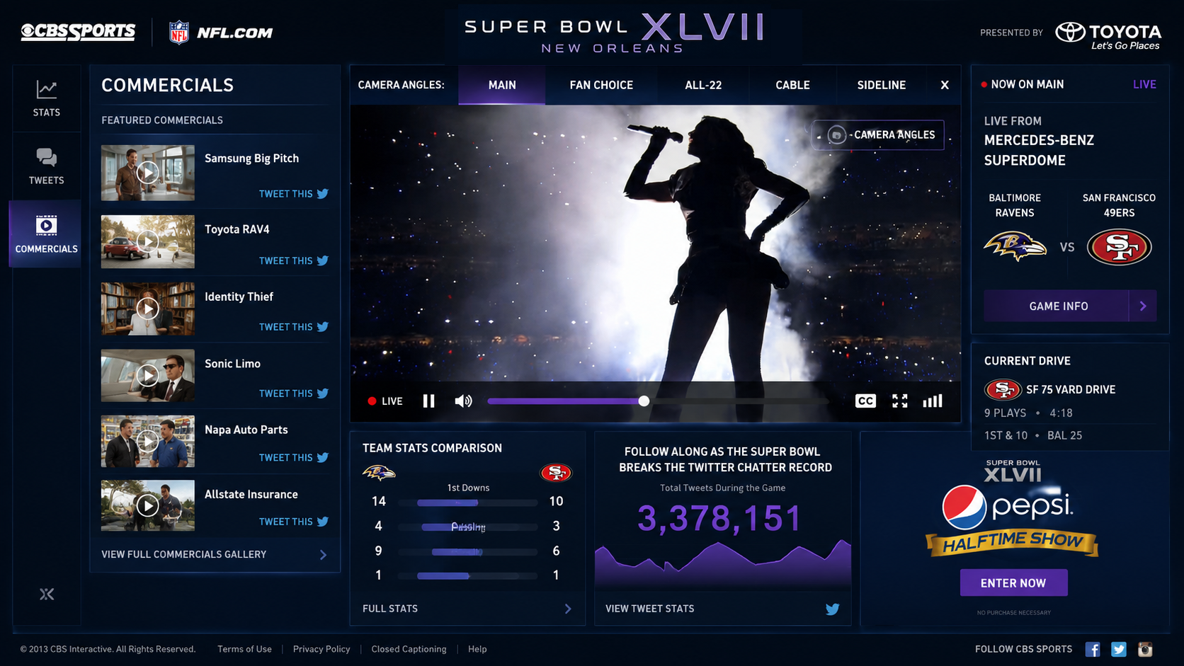 Super Bowl XLVII — commercials gallery and interactive ad experience