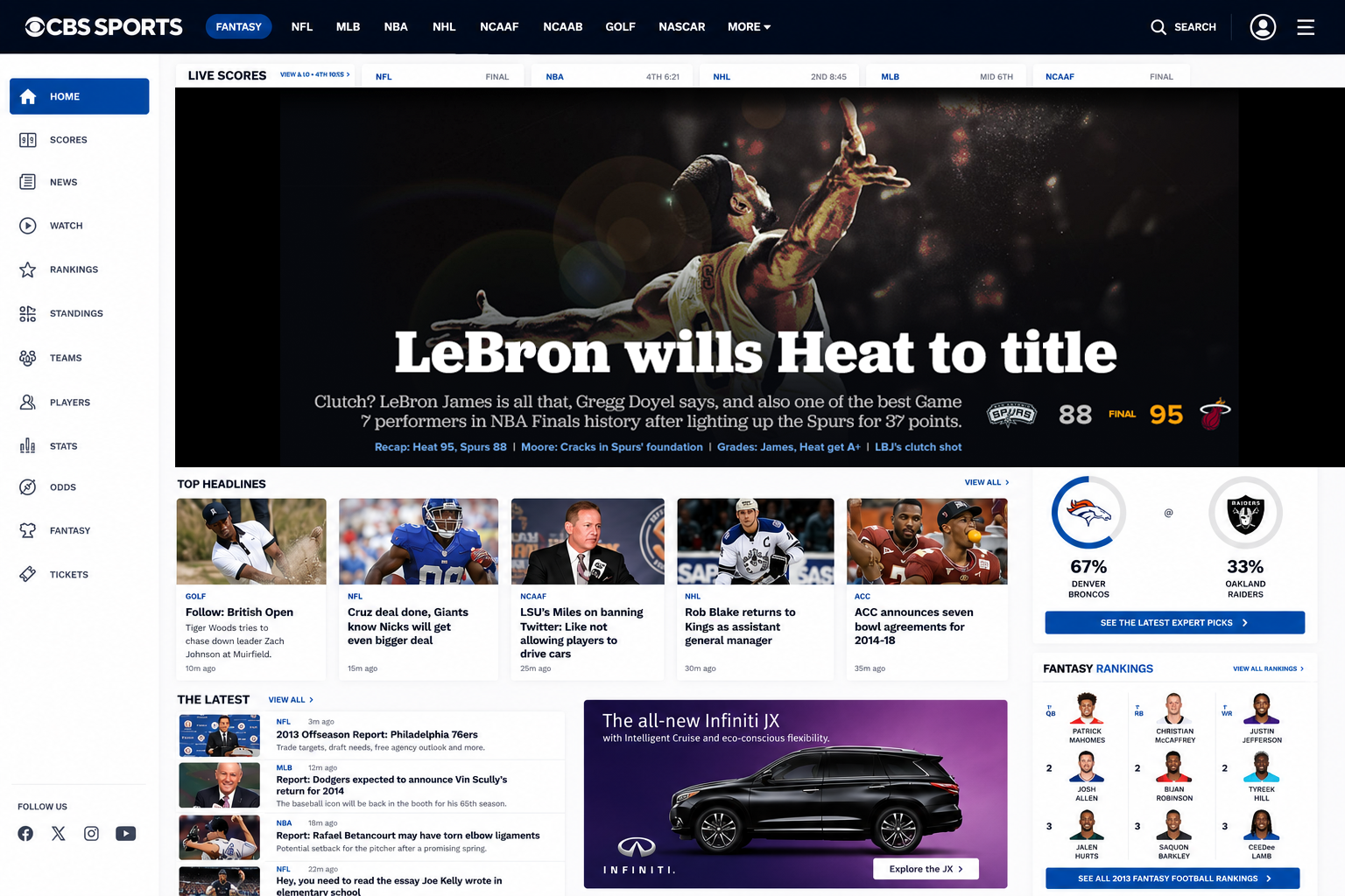 CBS Sports.com — flagship editorial homepage and content discovery