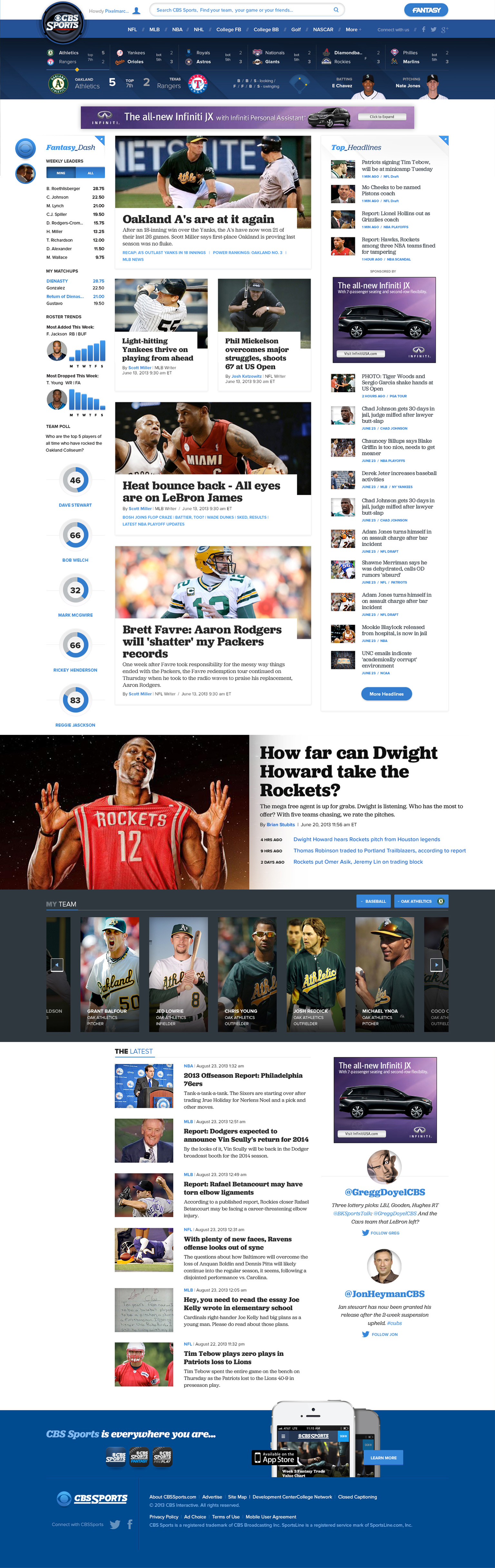 CBS Sports.com — breaking news and audience engagement experiences