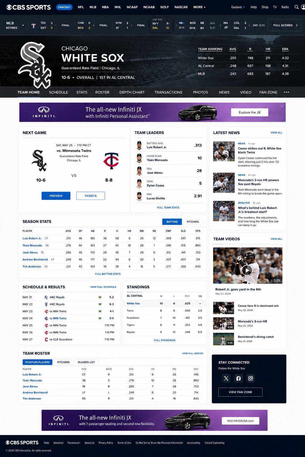 CBS Sports.com — live stats, play-by-play, and game tracker experience